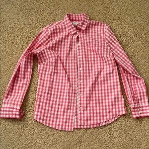 J. Crew Pink and White Casual Button Down Shirt